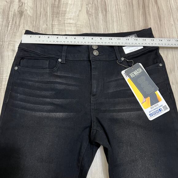 Rewash Mid Rise Booty Shaping Skinny Fit Jeans, Black Carbon Size 11/30 - Picture 4 of 10